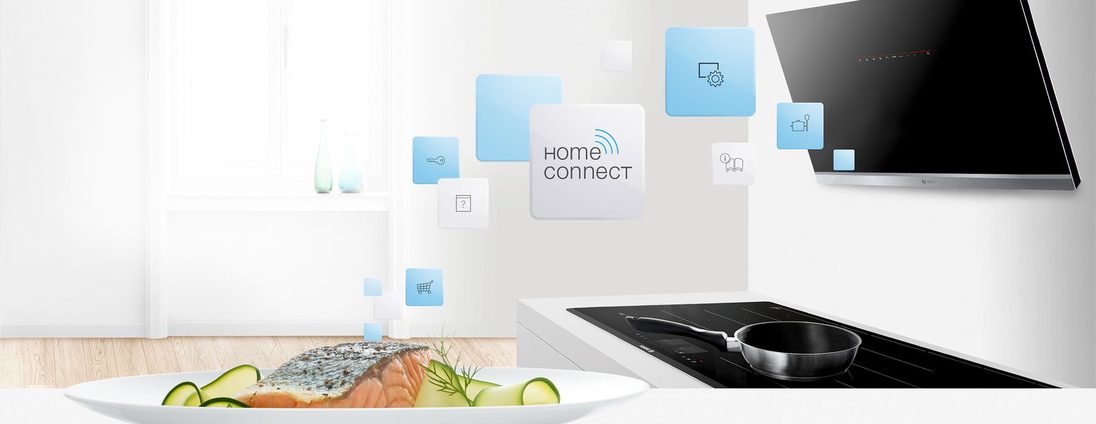 Home Connect вытяжка и варочная панель