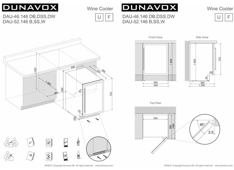 Винный шкаф Dunavox DAU-46.138B