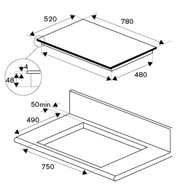 Варочная панель Bertazzoni P784IC1B2NEE