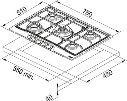Независимая варочная панель Franke FHCL 755 4G TC GF C